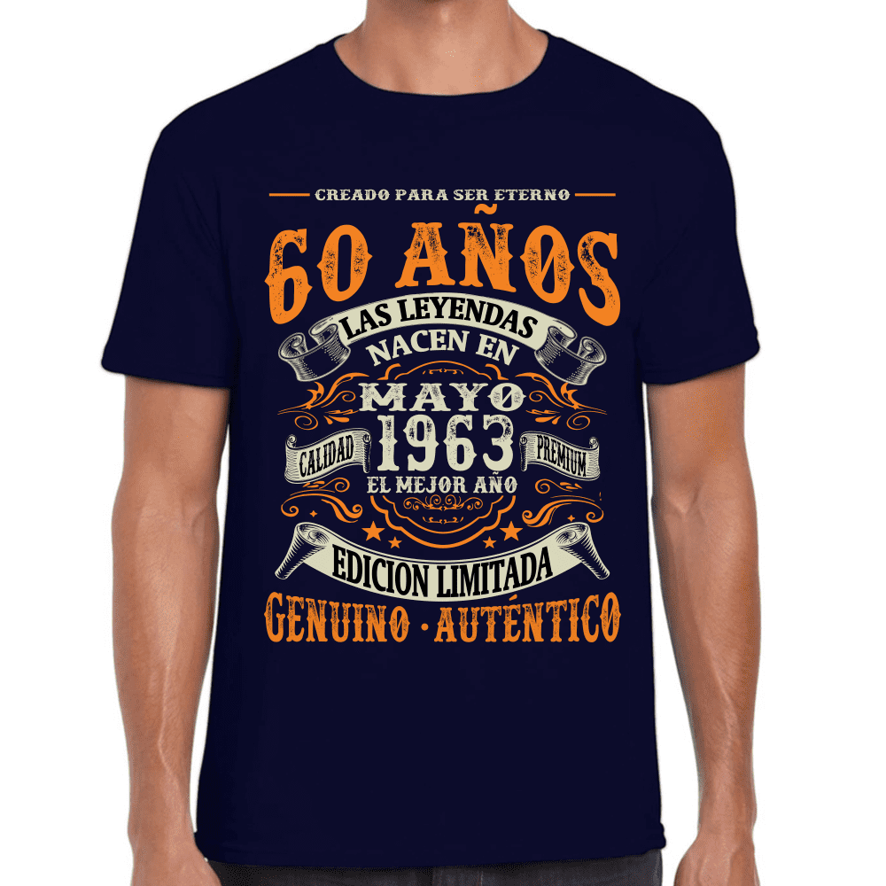 Playera Feliz Cumpleaños Años Genuino Y Autentico Algodón Premium #1064