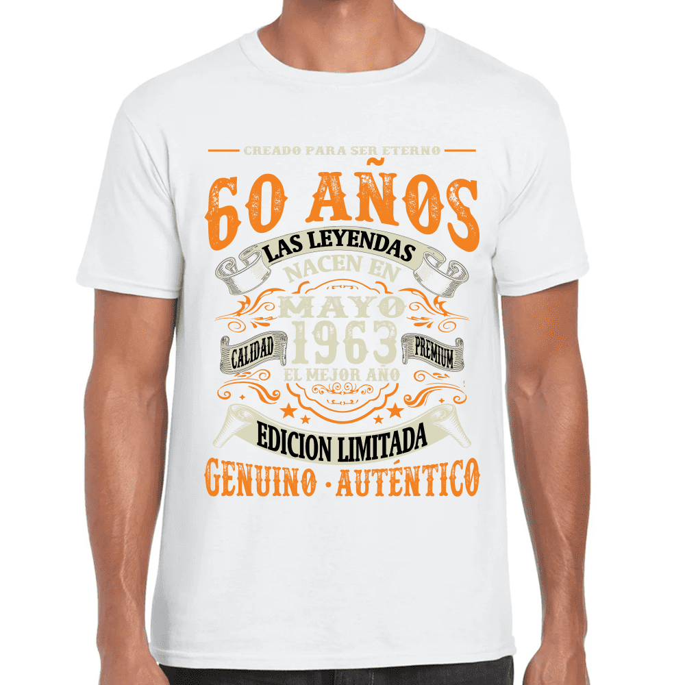Playera Feliz Cumpleaños Años Genuino Y Autentico Algodón Premium #1064