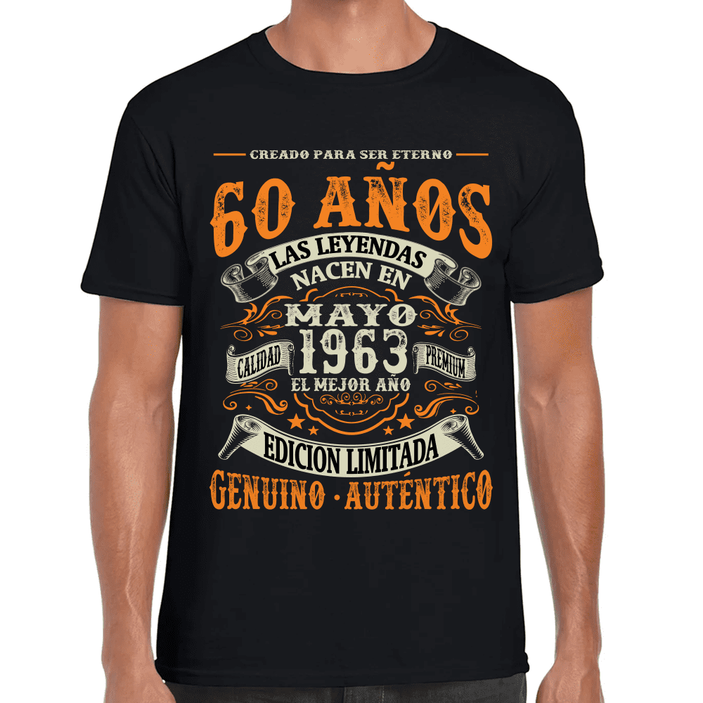 Playera Feliz Cumpleaños Años Genuino Y Autentico Algodón Premium #1064