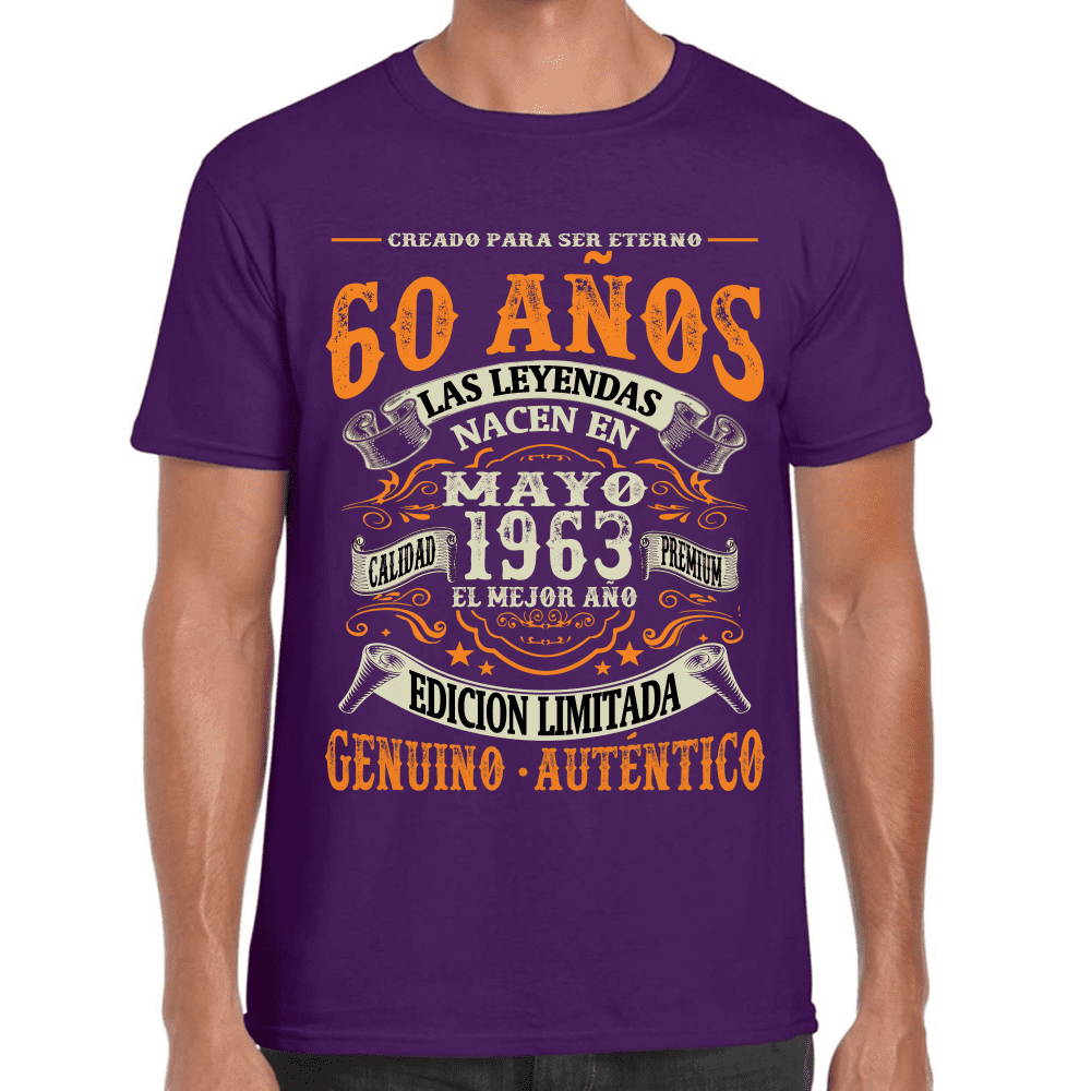 Playera Feliz Cumpleaños Años Genuino Y Autentico Algodón Premium #1064