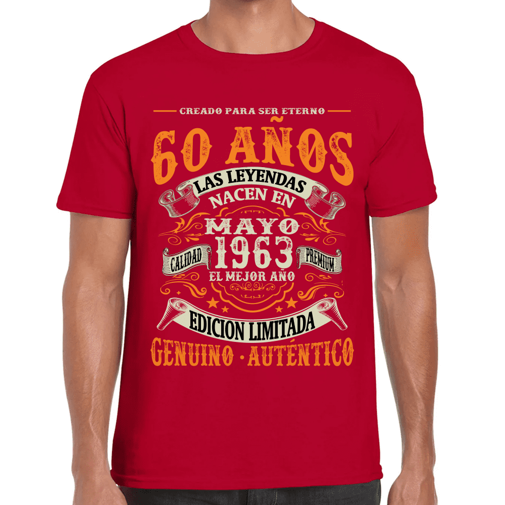 Playera Feliz Cumpleaños Años Genuino Y Autentico Algodón Premium #1064