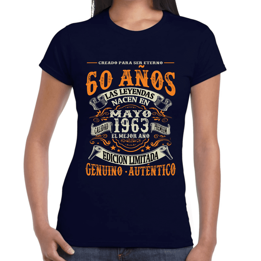 Playera Feliz Cumpleaños Años Genuino Y Autentico Algodón Premium #1064