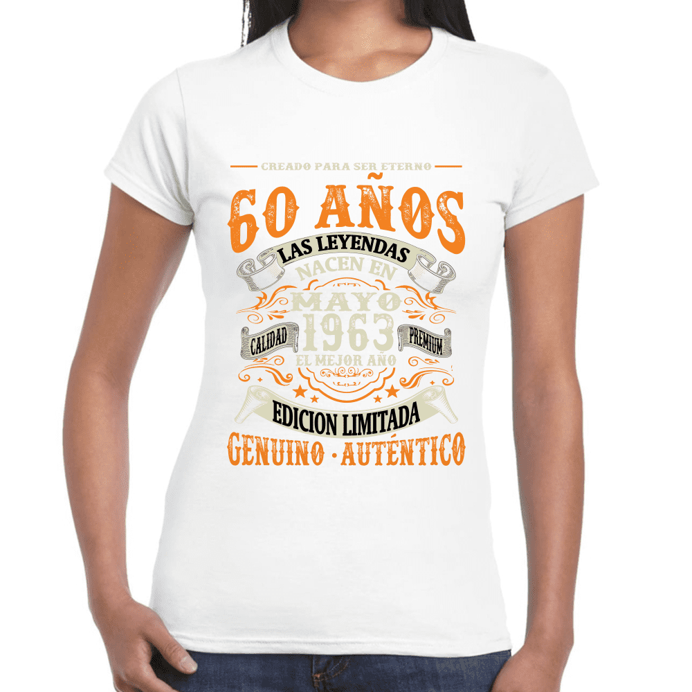 Playera Feliz Cumpleaños Años Genuino Y Autentico Algodón Premium #1064