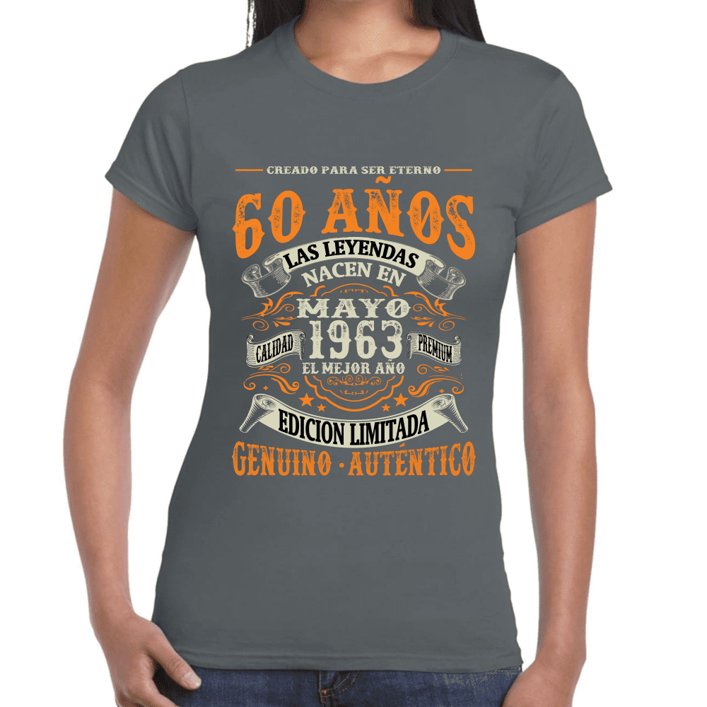 Playera Feliz Cumpleaños Años Genuino Y Autentico Algodón Premium #1064
