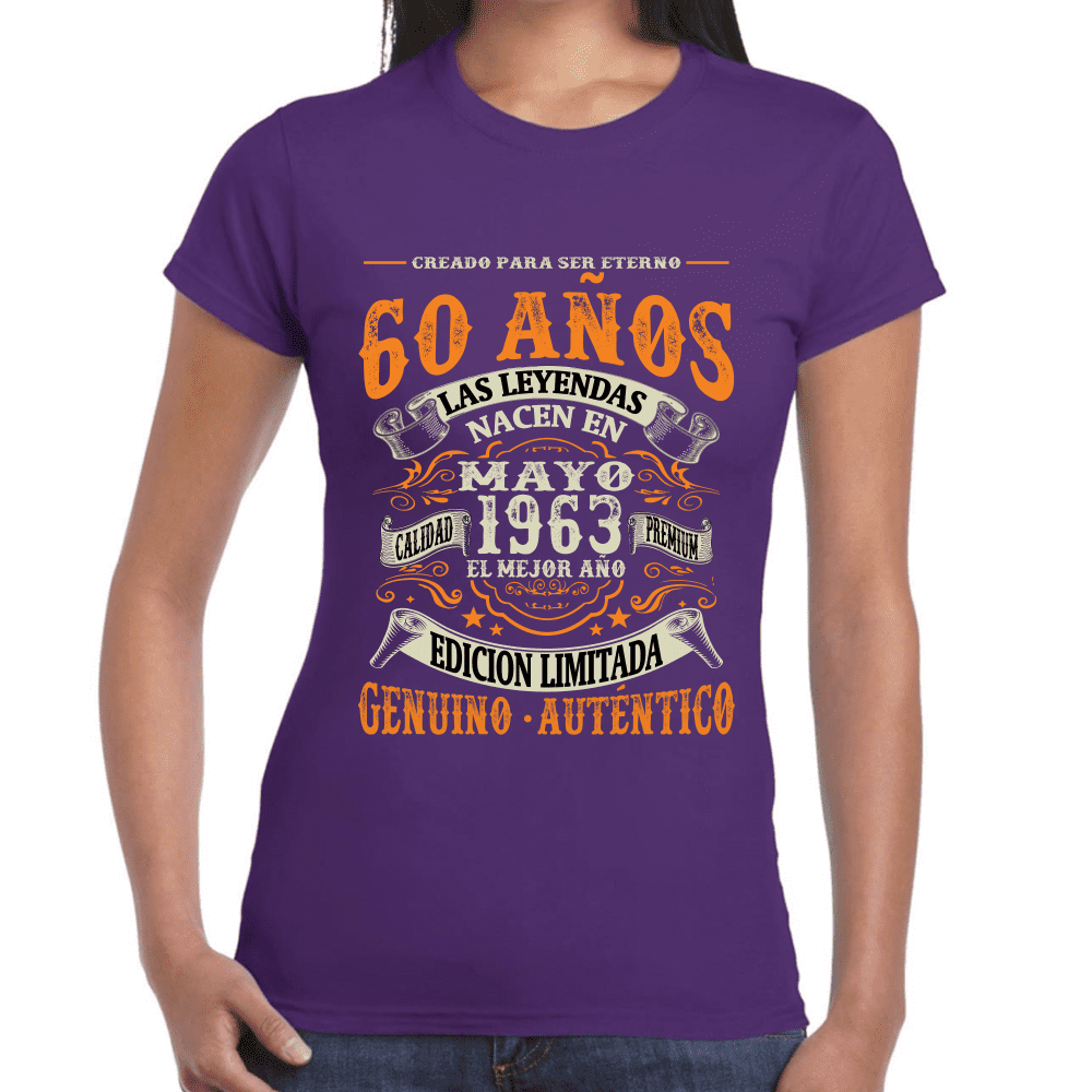 Playera Feliz Cumpleaños Años Genuino Y Autentico Algodón Premium #1064