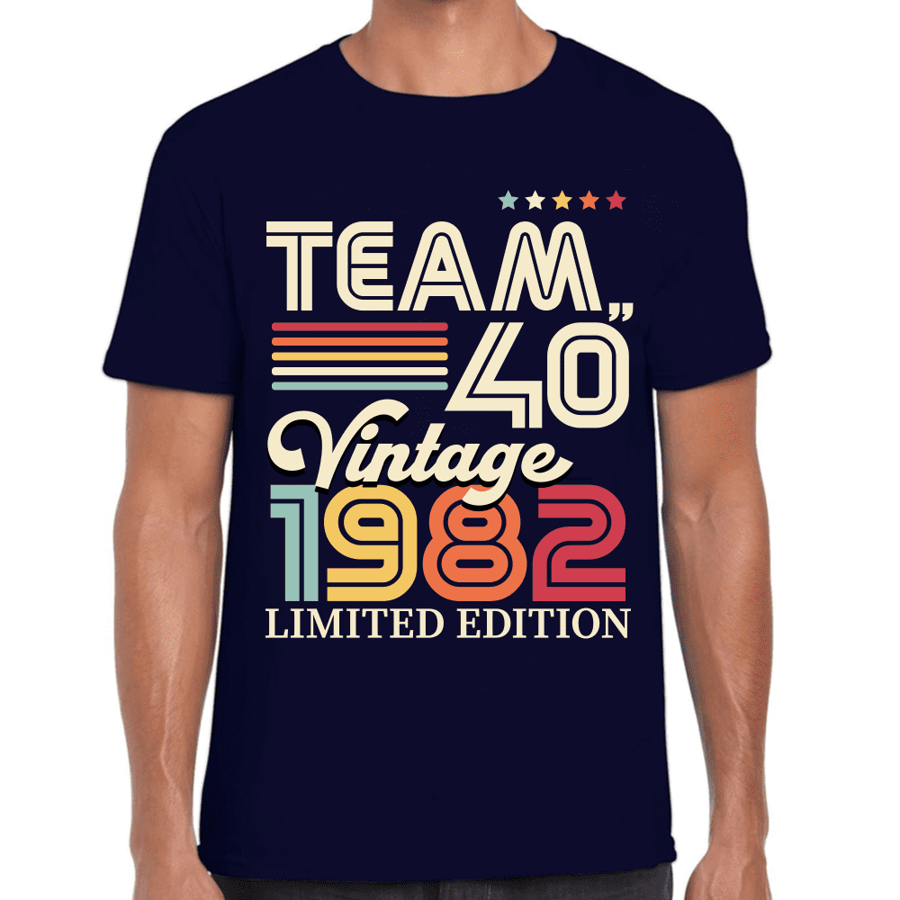 Playera Feliz Cumpleaños Años Team Vintage Algodón Premium #1067