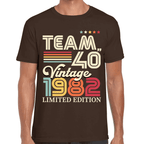 Playera Feliz Cumpleaños Años Team Vintage Algodón Premium #1067
