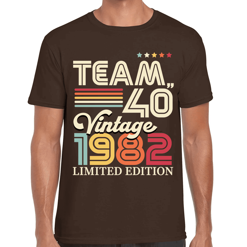 Playera Feliz Cumpleaños Años Team Vintage Algodón Premium #1067