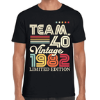Playera Feliz Cumpleaños Años Team Vintage Algodón Premium #1067