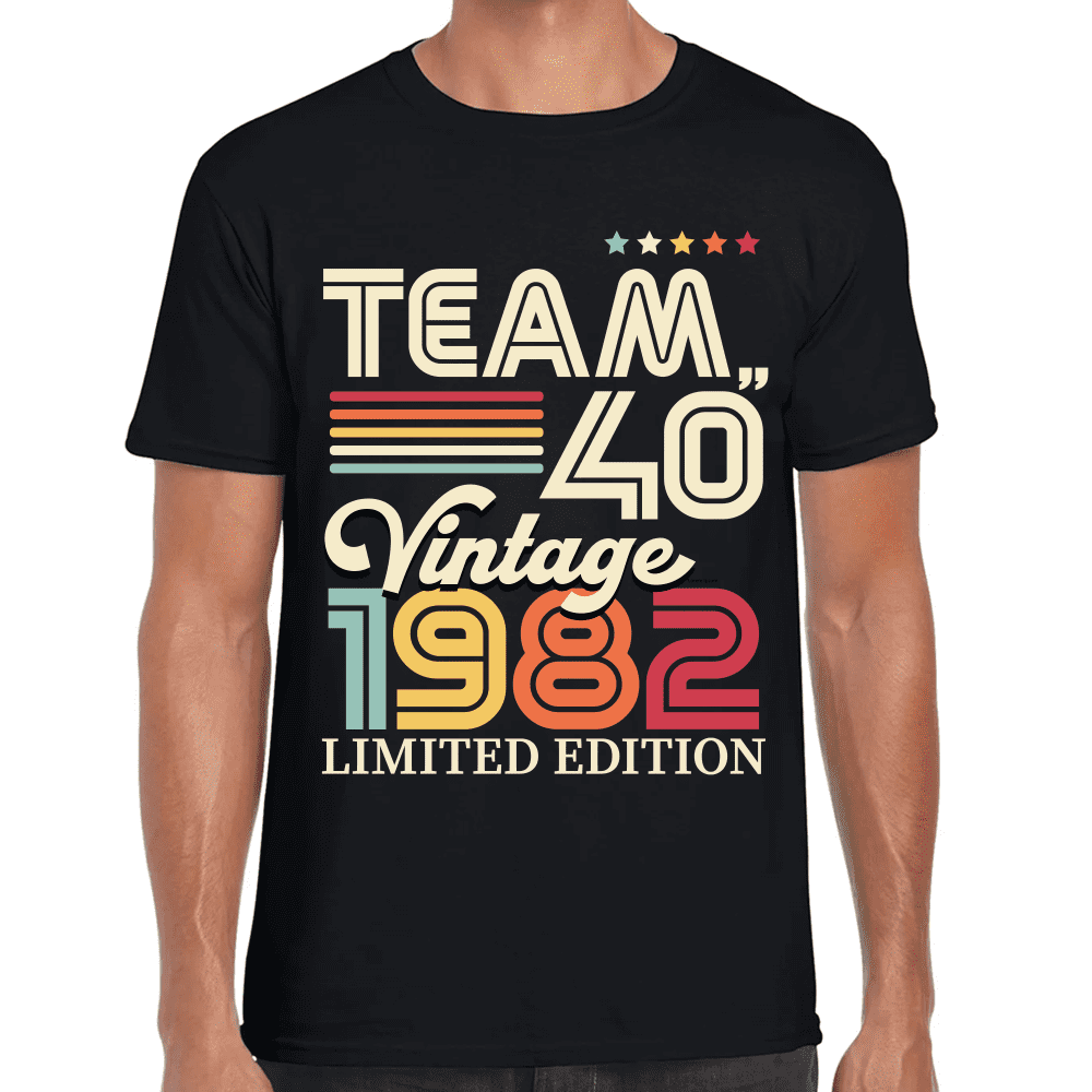 Playera Feliz Cumpleaños Años Team Vintage Algodón Premium #1067