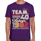 Playera Feliz Cumpleaños Años Team Vintage Algodón Premium #1067