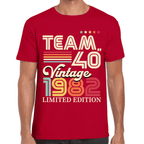Playera Feliz Cumpleaños Años Team Vintage Algodón Premium #1067