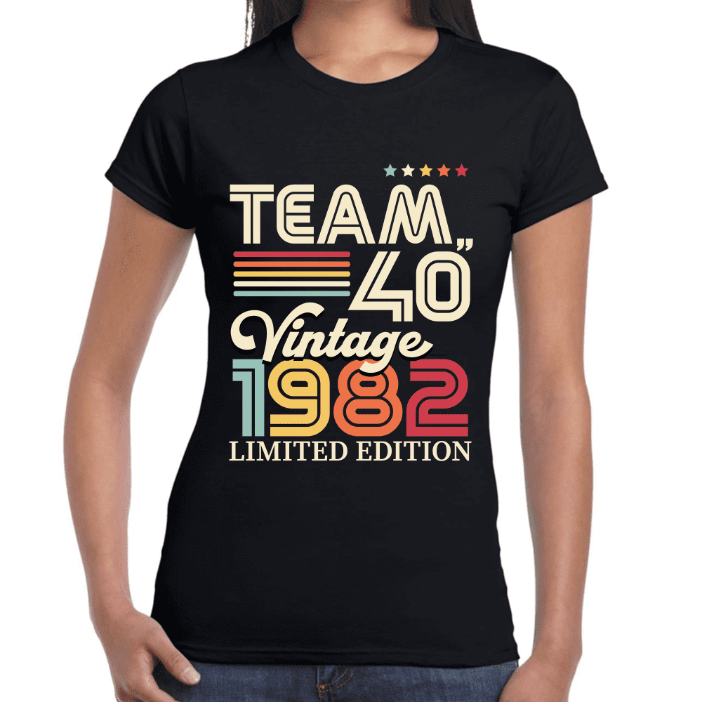 Playera Feliz Cumpleaños Años Team Vintage Algodón Premium #1067 Imagen secundaria del producto