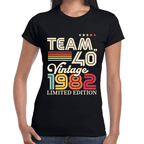 Playera Feliz Cumpleaños Años Team Vintage Algodón Premium #1067
