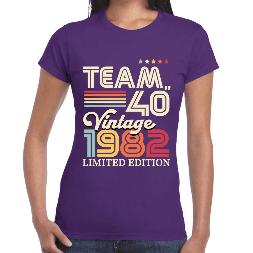 Playera Feliz Cumpleaños Años Team Vintage Algodón Premium #1067