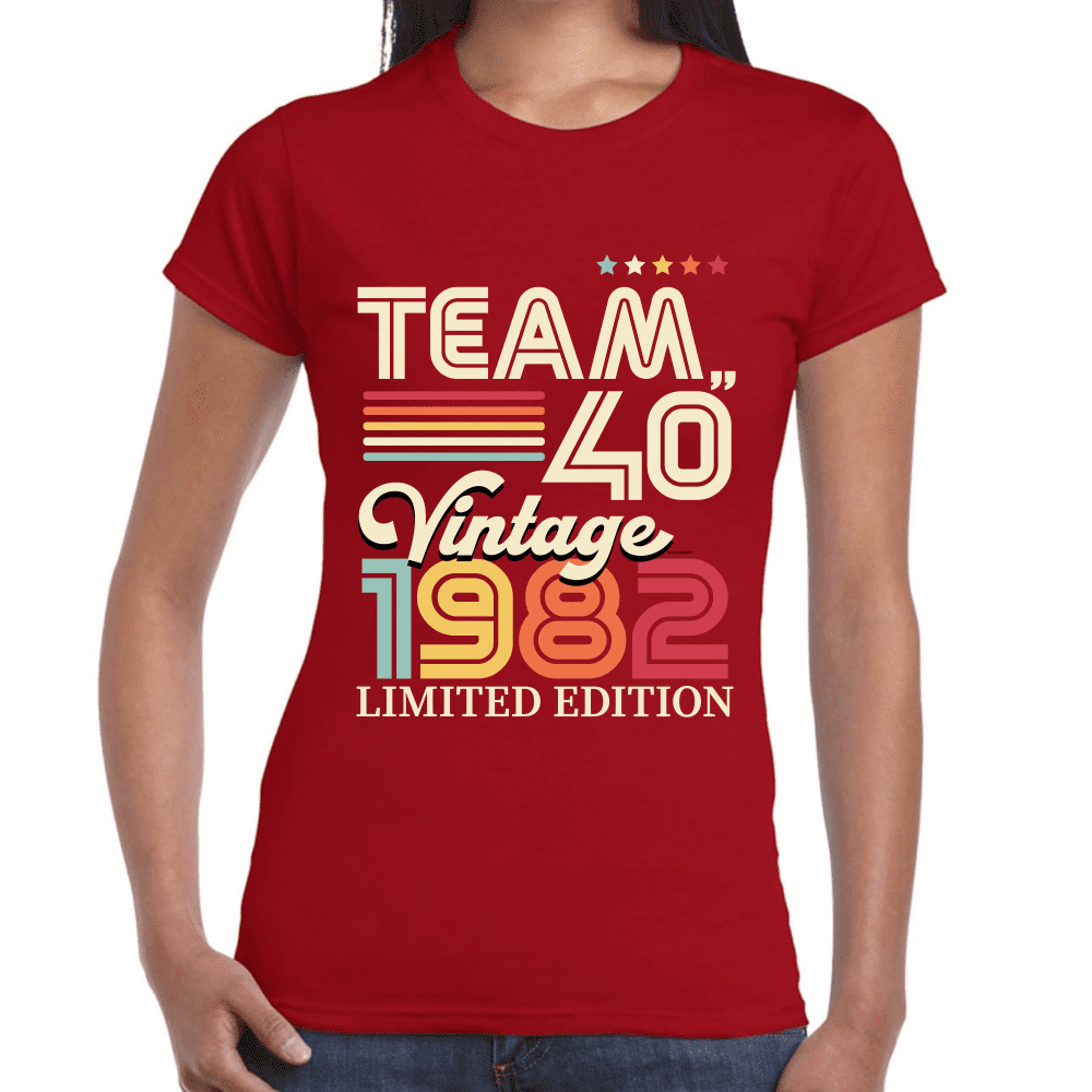 Playera Feliz Cumpleaños Años Team Vintage Algodón Premium #1067