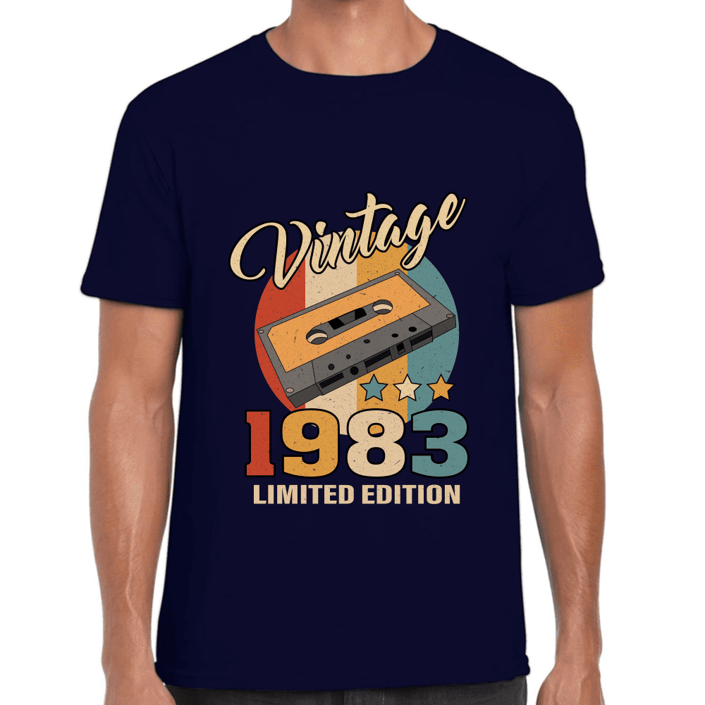 Playera Feliz Cumpleaños Años Vintage Algodón Premium #1069