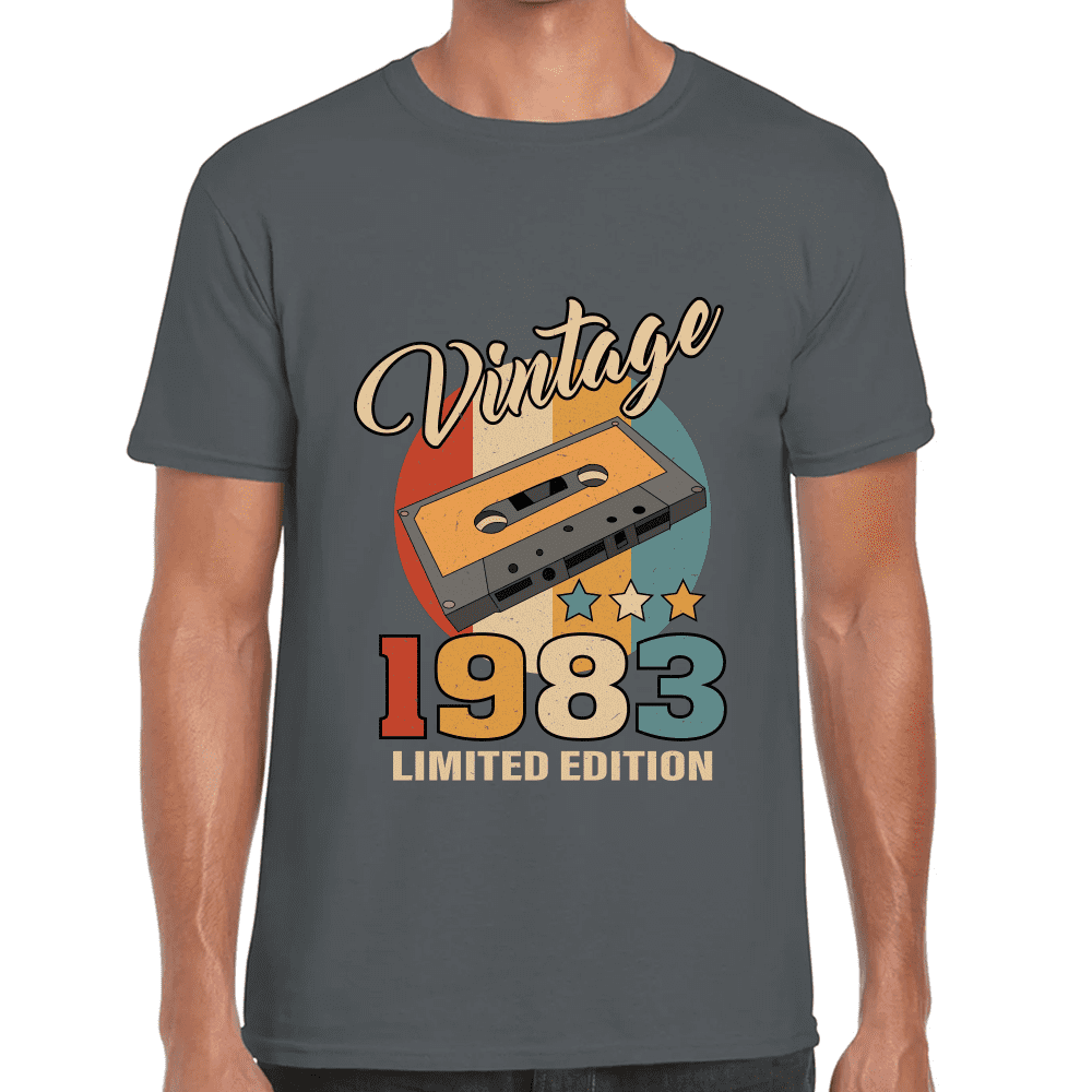 Playera Feliz Cumpleaños Años Vintage Algodón Premium #1069