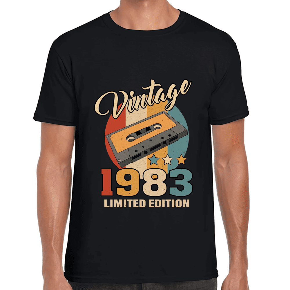 Playera Feliz Cumpleaños Años Vintage Algodón Premium #1069