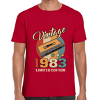 Playera Feliz Cumpleaños Años Vintage Algodón Premium #1069
