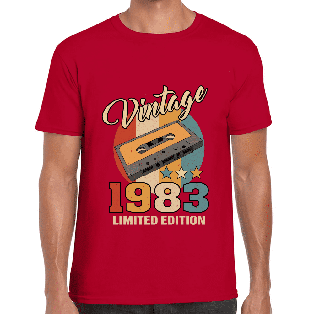 Playera Feliz Cumpleaños Años Vintage Algodón Premium #1069