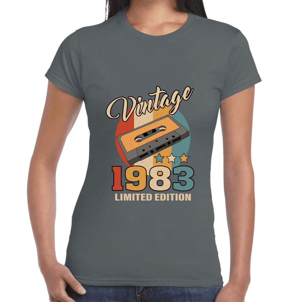 Playera Feliz Cumpleaños Años Vintage Algodón Premium #1069