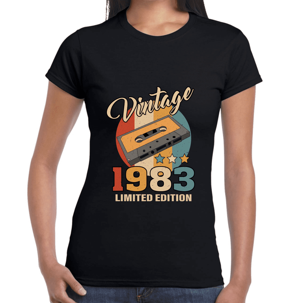 Playera Feliz Cumpleaños Años Vintage Algodón Premium #1069 Imagen secundaria del producto