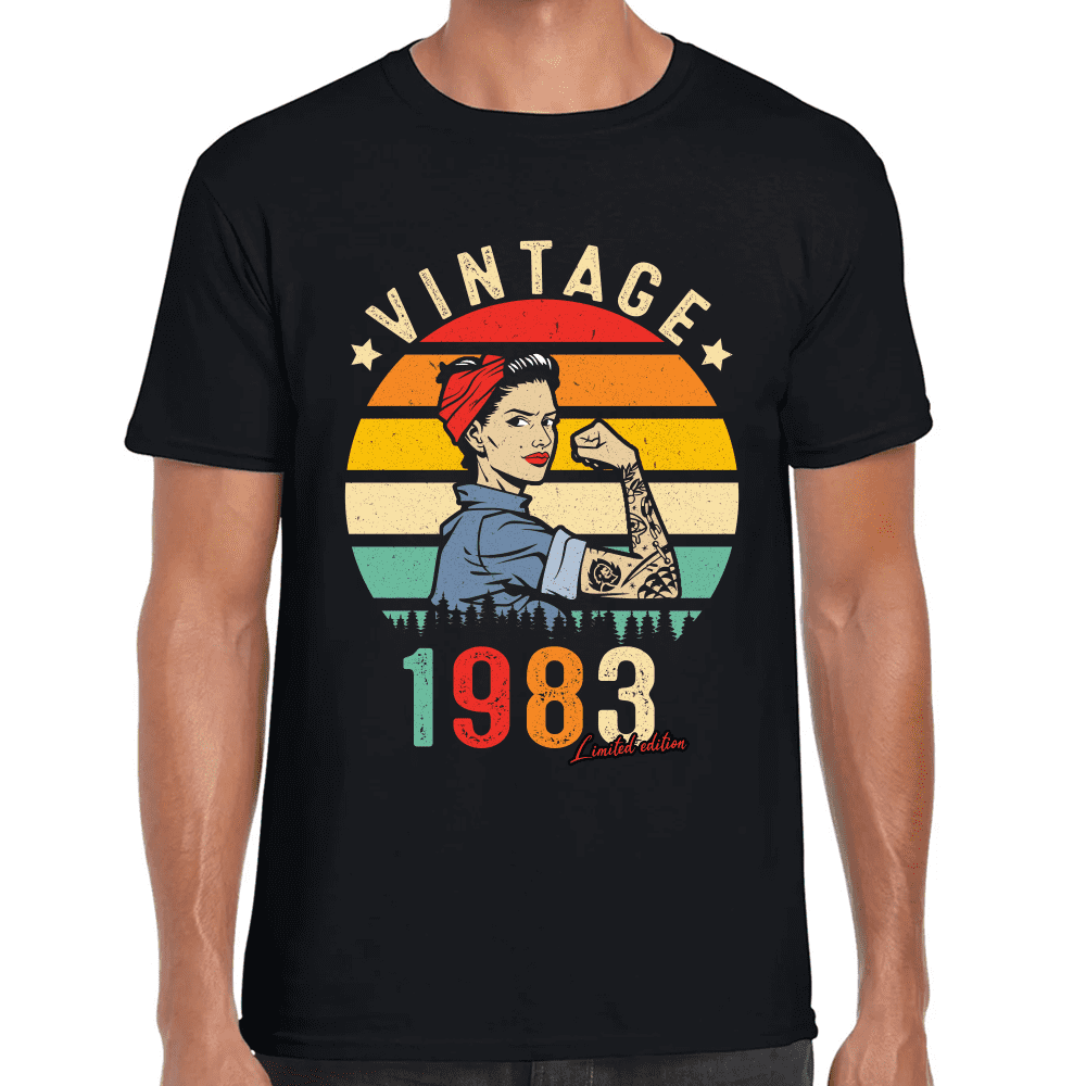 Playera Feliz Cumpleaños Años Vintage Algodón Premium #1070