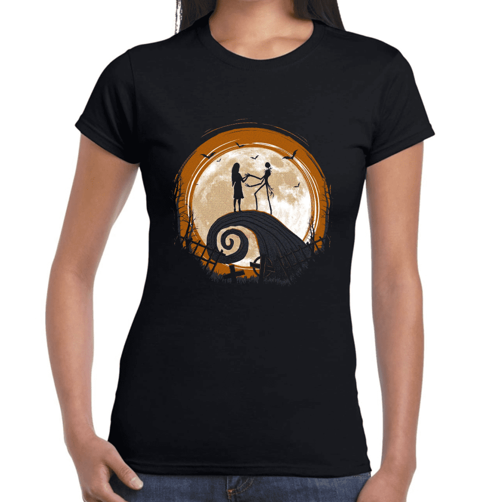 Playera Jack Skellington y Sally El Extraño Mundo de Jack Algodón Premium #1077