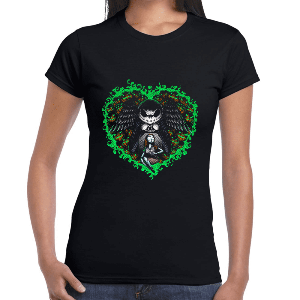 Playera Jack Skellington y Sally El Extraño Mundo de Jack Algodón Premium #1088 Imagen secundaria del producto