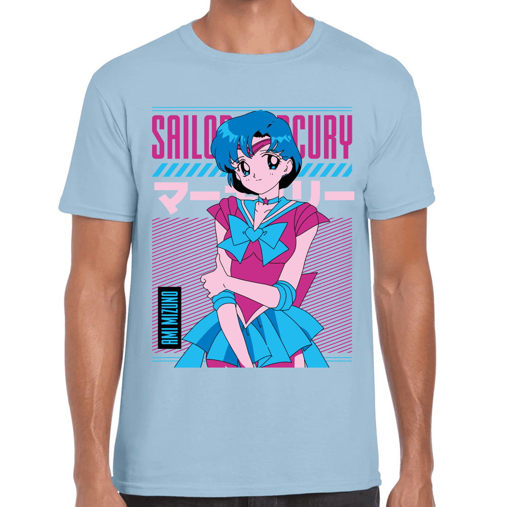 Playera Sailor Mercury Sailor Moon Algodón Premium #1092