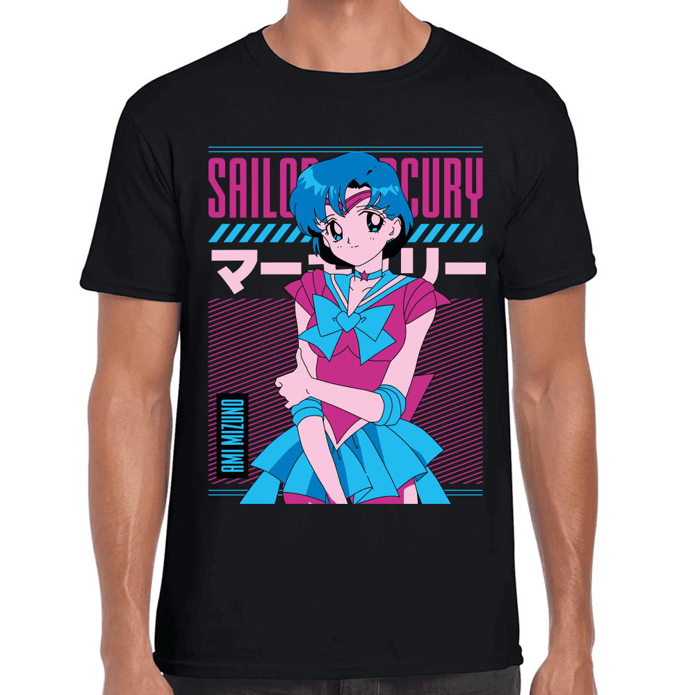 Playera Sailor Mercury Sailor Moon Algodón Premium #1092
