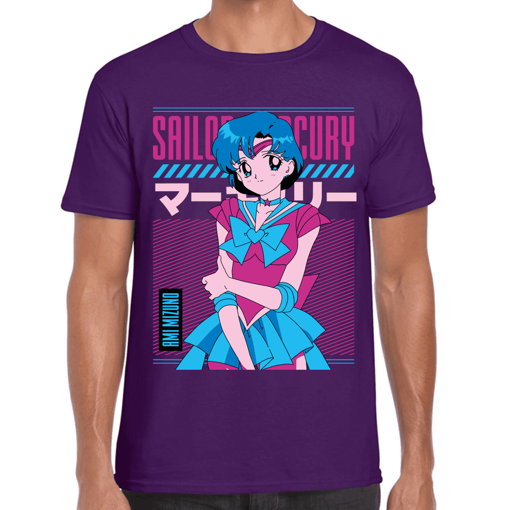Playera Sailor Mercury Sailor Moon Algodón Premium #1092