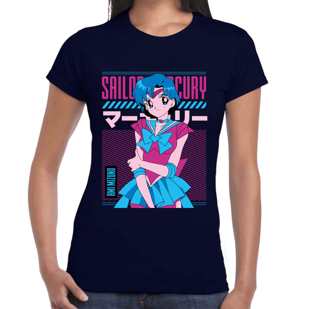 Playera Sailor Mercury Sailor Moon Algodón Premium #1092