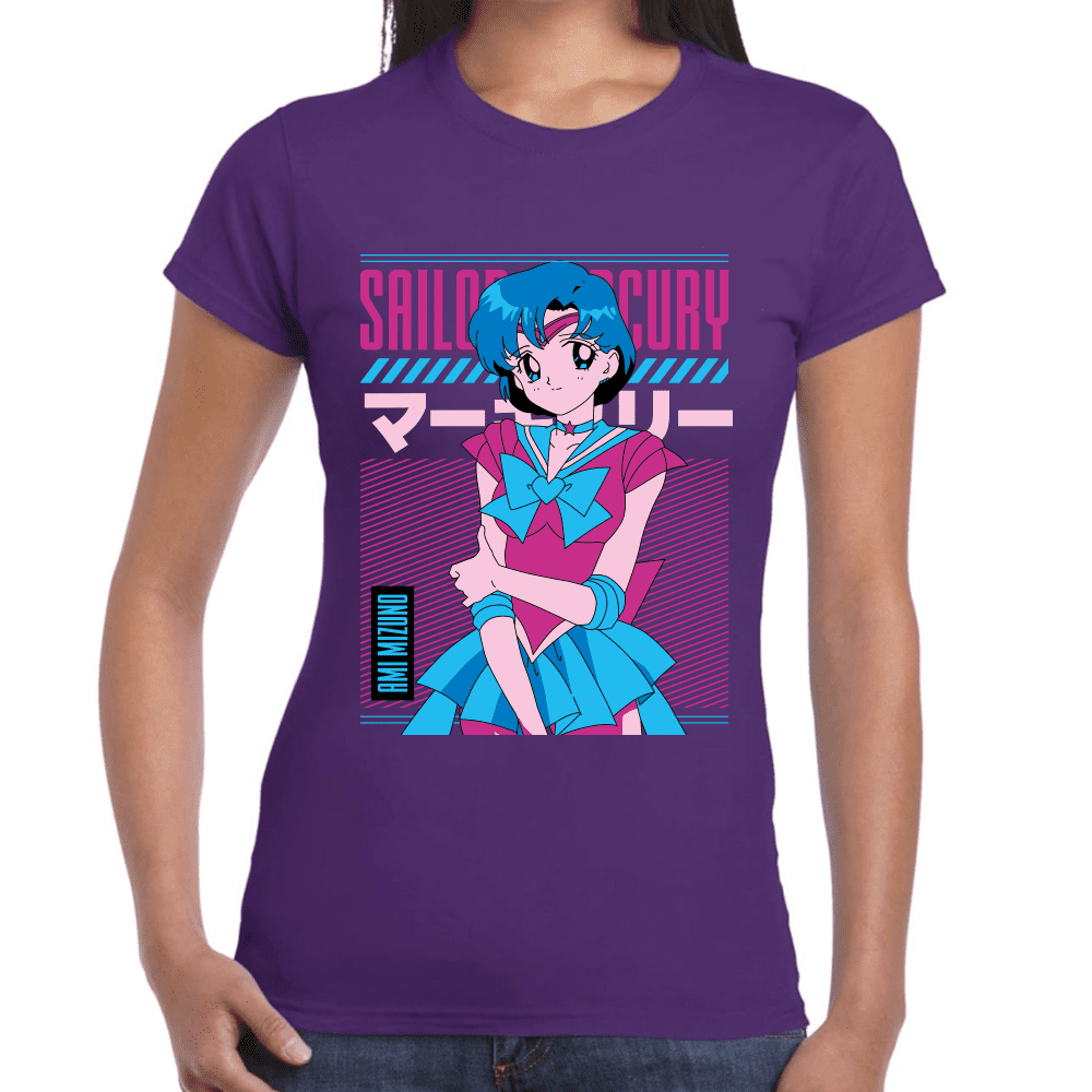 Playera Sailor Mercury Sailor Moon Algodón Premium #1092