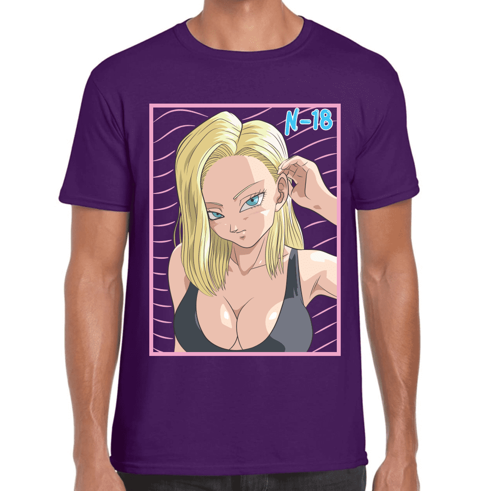 Playera Androide 18 Dragon Ball Algodón Premium #1102