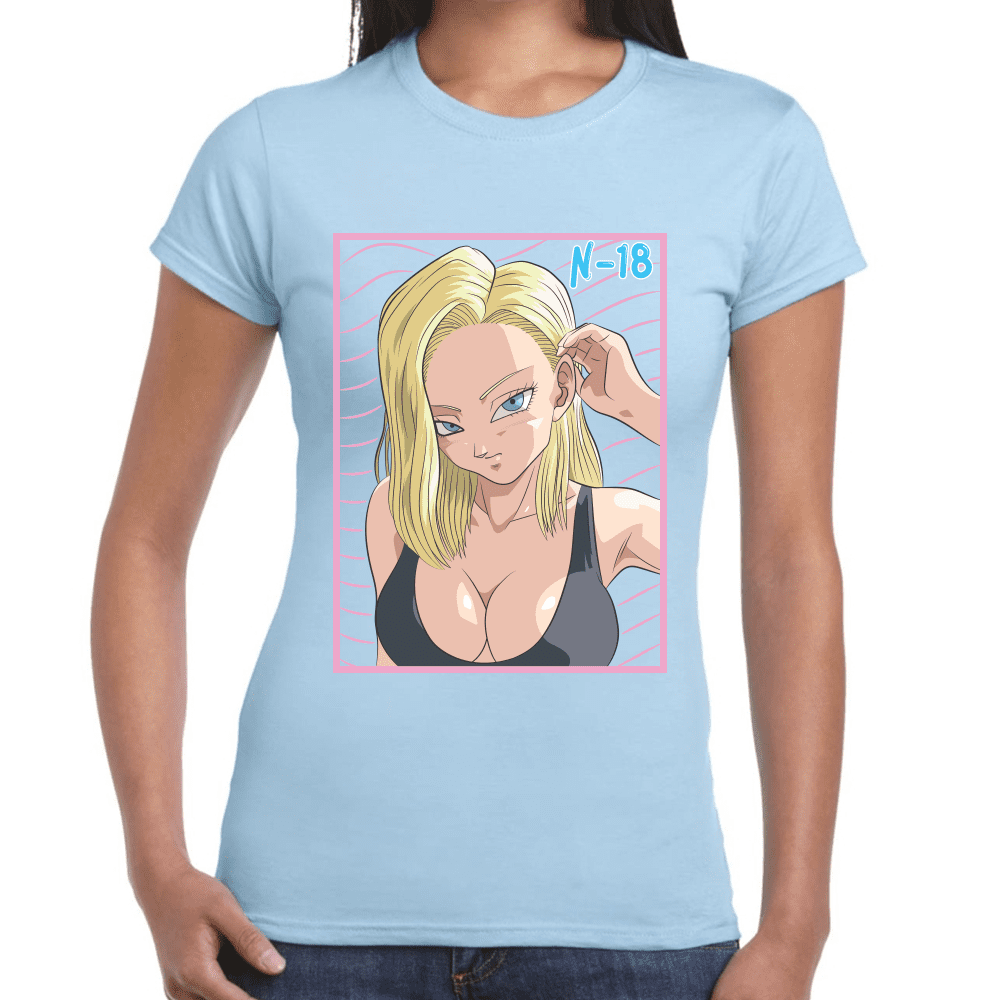 Playera Androide 18 Dragon Ball Algodón Premium #1102