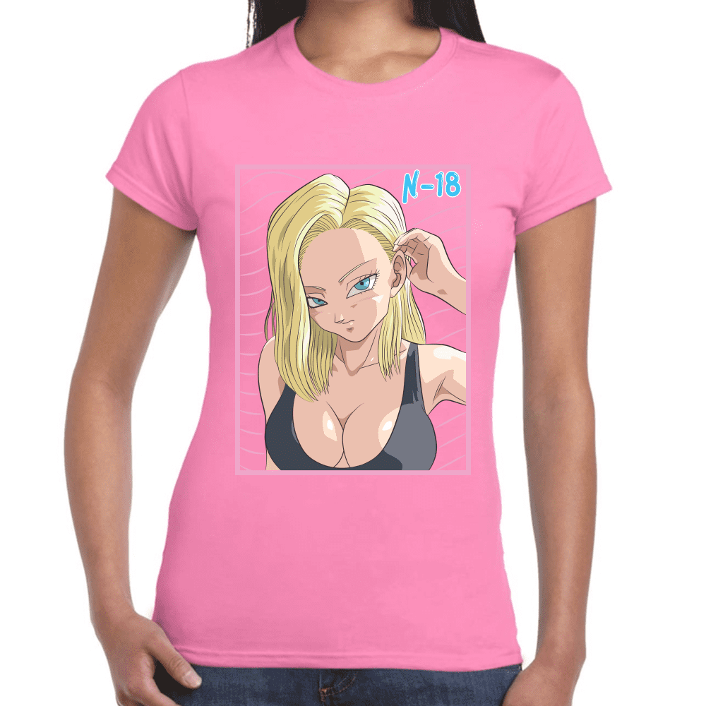 Playera Androide 18 Dragon Ball Algodón Premium #1102