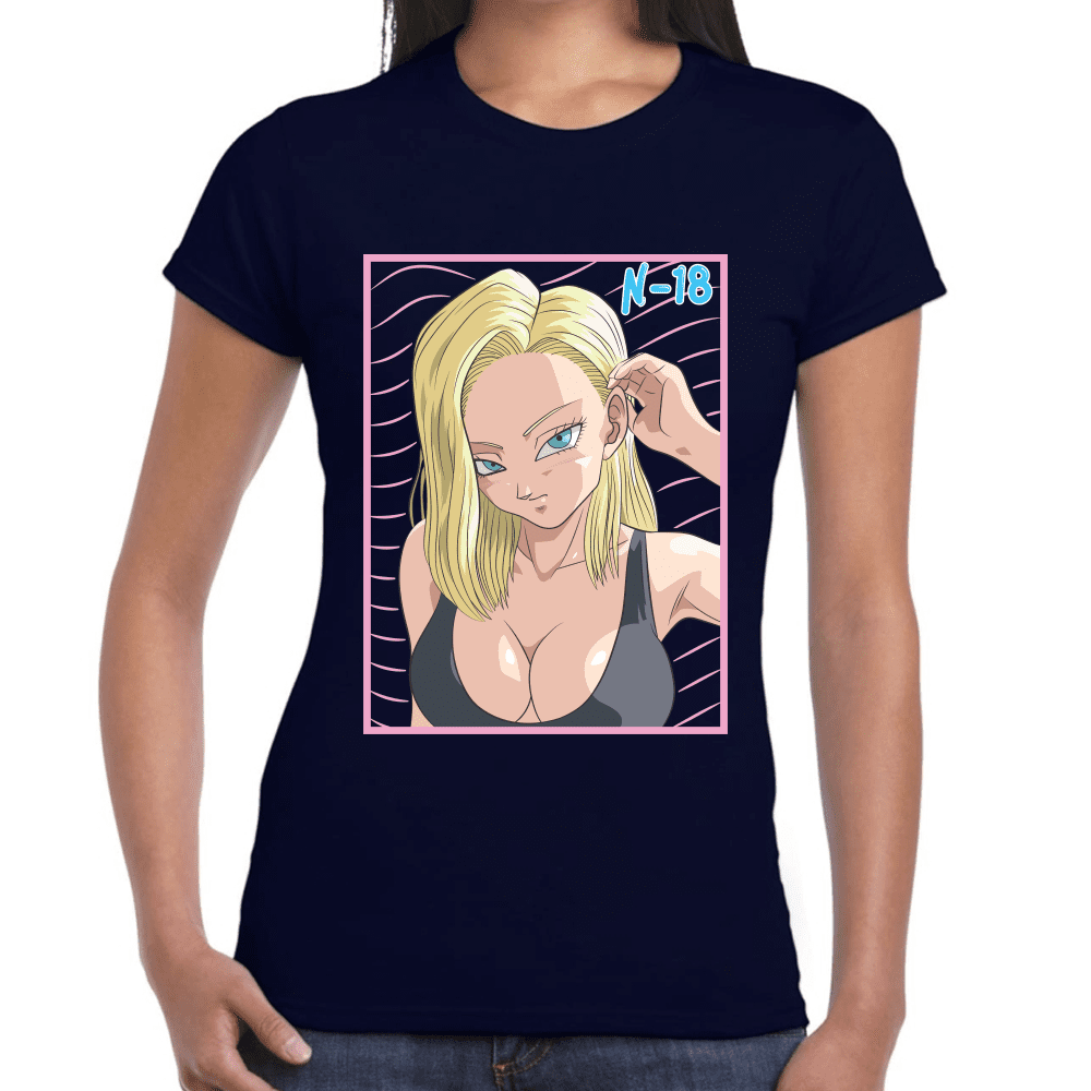 Playera Androide 18 Dragon Ball Algodón Premium #1102