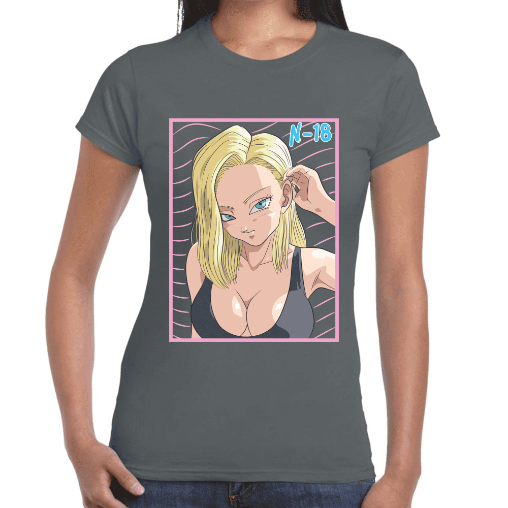 Playera Androide 18 Dragon Ball Algodón Premium #1102