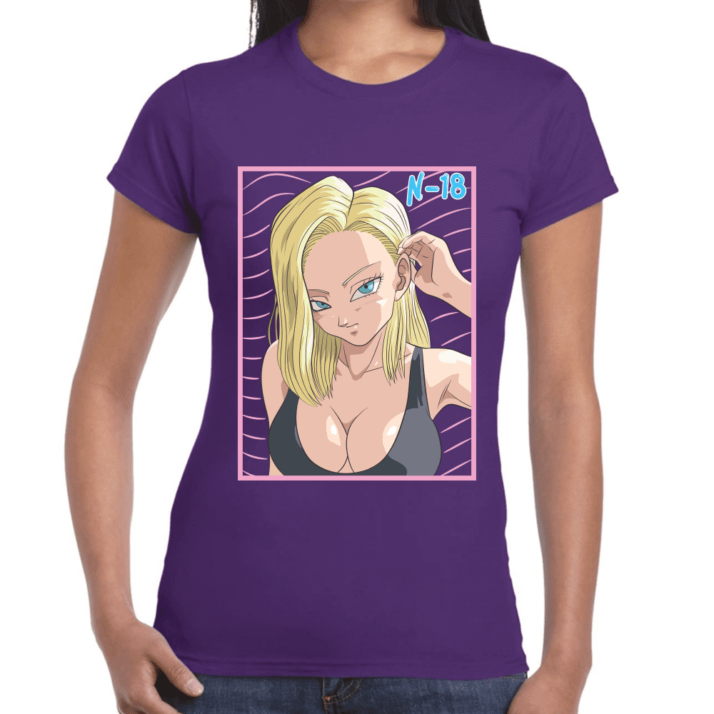 Playera Androide 18 Dragon Ball Algodón Premium #1102