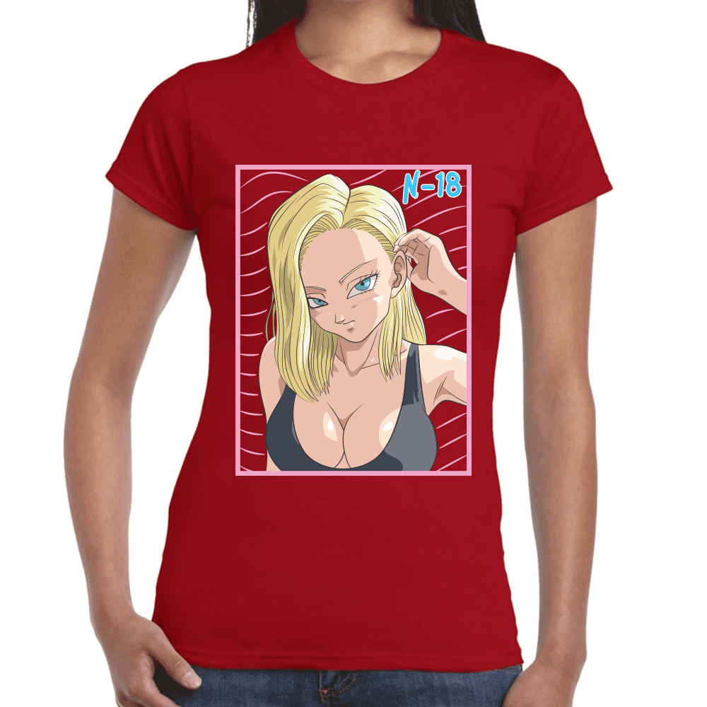 Playera Androide 18 Dragon Ball Algodón Premium #1102