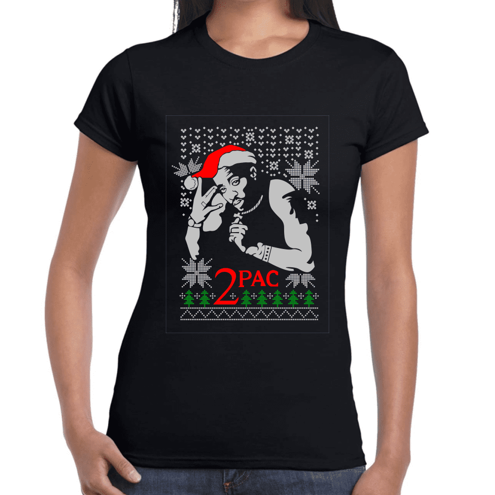 Playera Tupac Shakur Navidad Algodón Premium #1116 Imagen secundaria del producto