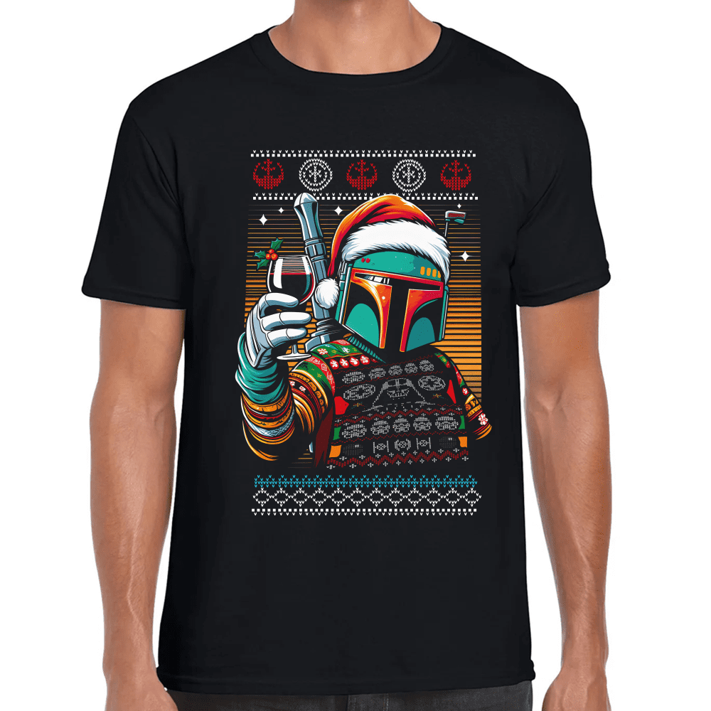 Playera Boba Fett Navidad Star Wars Algodón Premium #1120