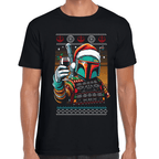 Playera Boba Fett Navidad Star Wars Algodón Premium #1120