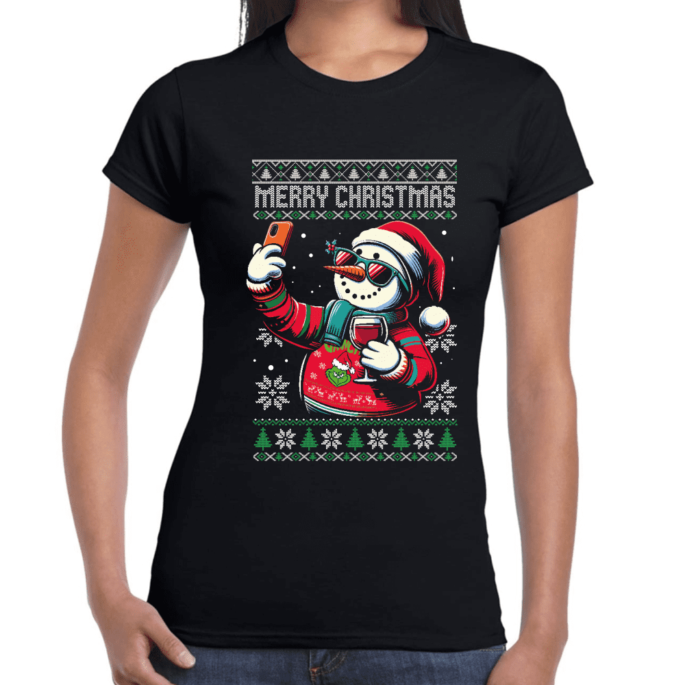 Playera Muñeco De Nieve Navidad Algodón Premium #1128