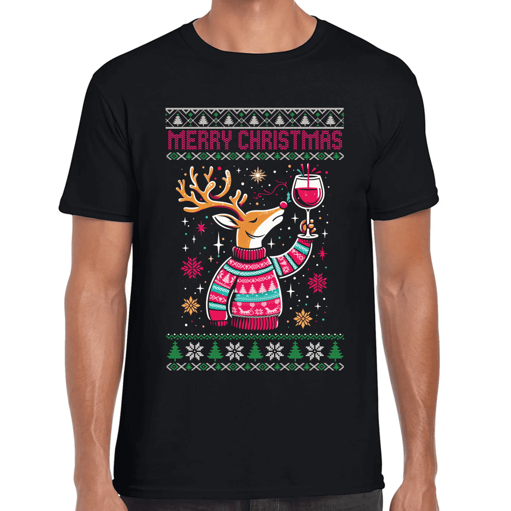 Playera Reno Navidad Algodón Premium #1129