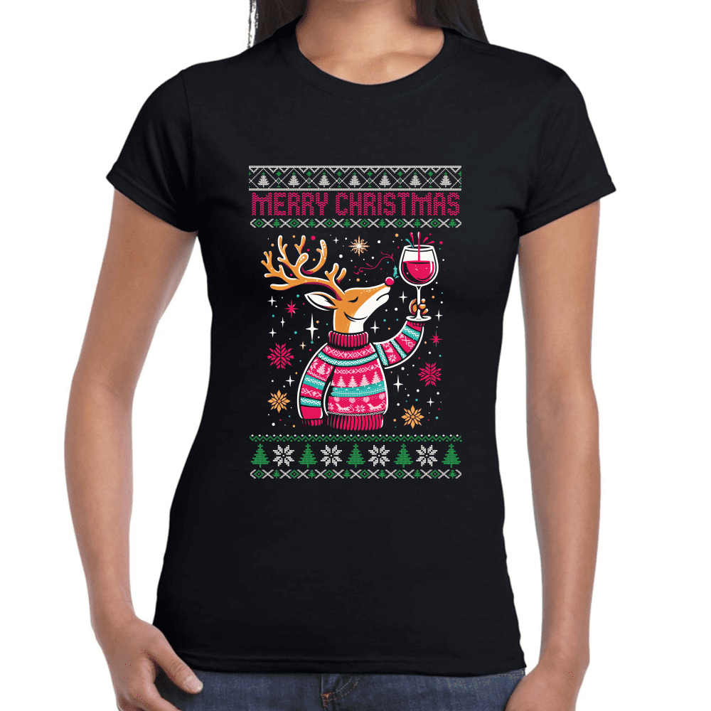 Playera Reno Navidad Algodón Premium #1129