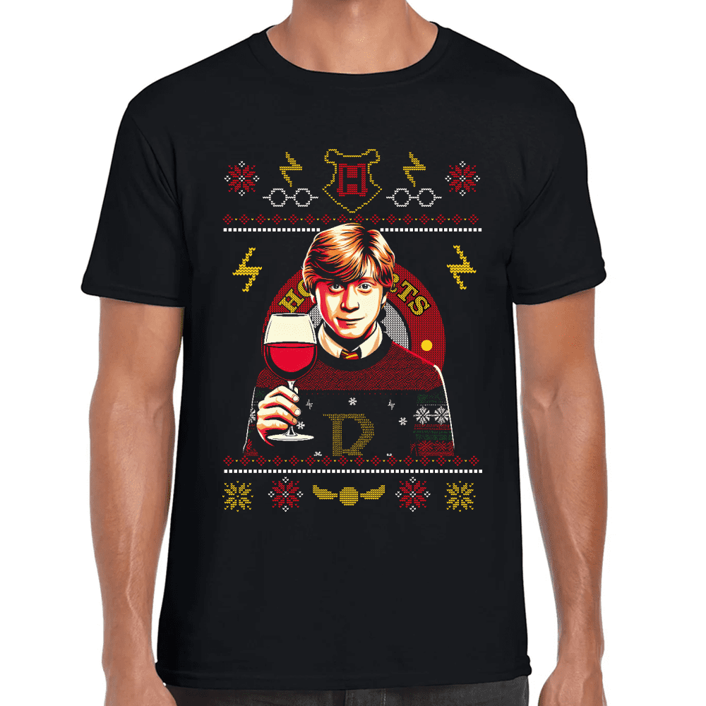 Playera Ron Weasley Harry Potter Navidad Algodón Premium #1132 Imagen principal del producto