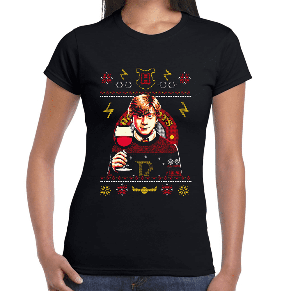 Playera Ron Weasley Harry Potter Navidad Algodón Premium #1132